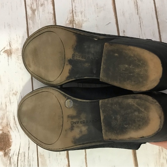 Lucky Brand Ankle Boots Booties Size 8 black western side cutout perforated heel - Picture 9 of 15